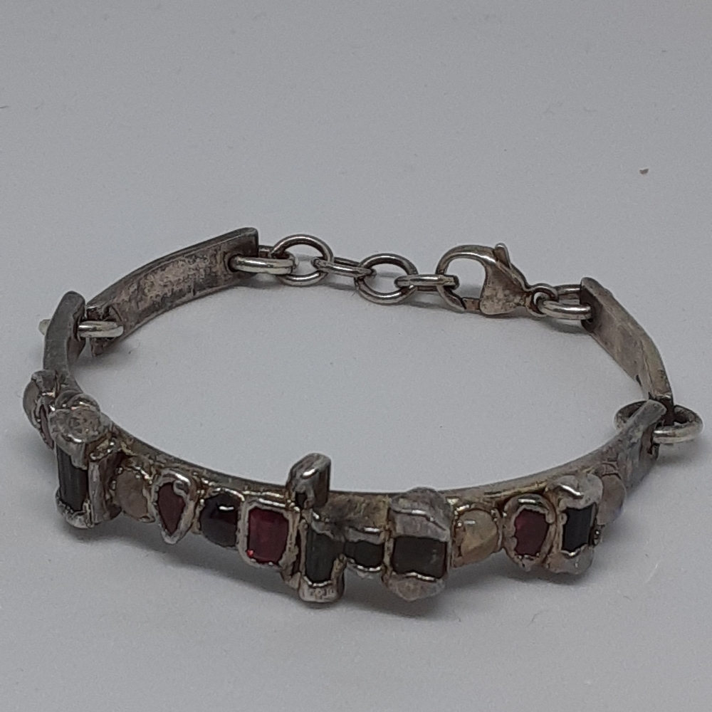 999 Silver Genuine Stone Bracelet